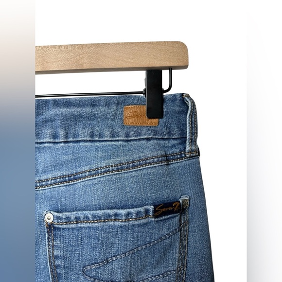 7 For All Mankind Women’s Skinny Jeans Blue Size 6 Mid Rise Stretch Denim - Picture 7 of 10